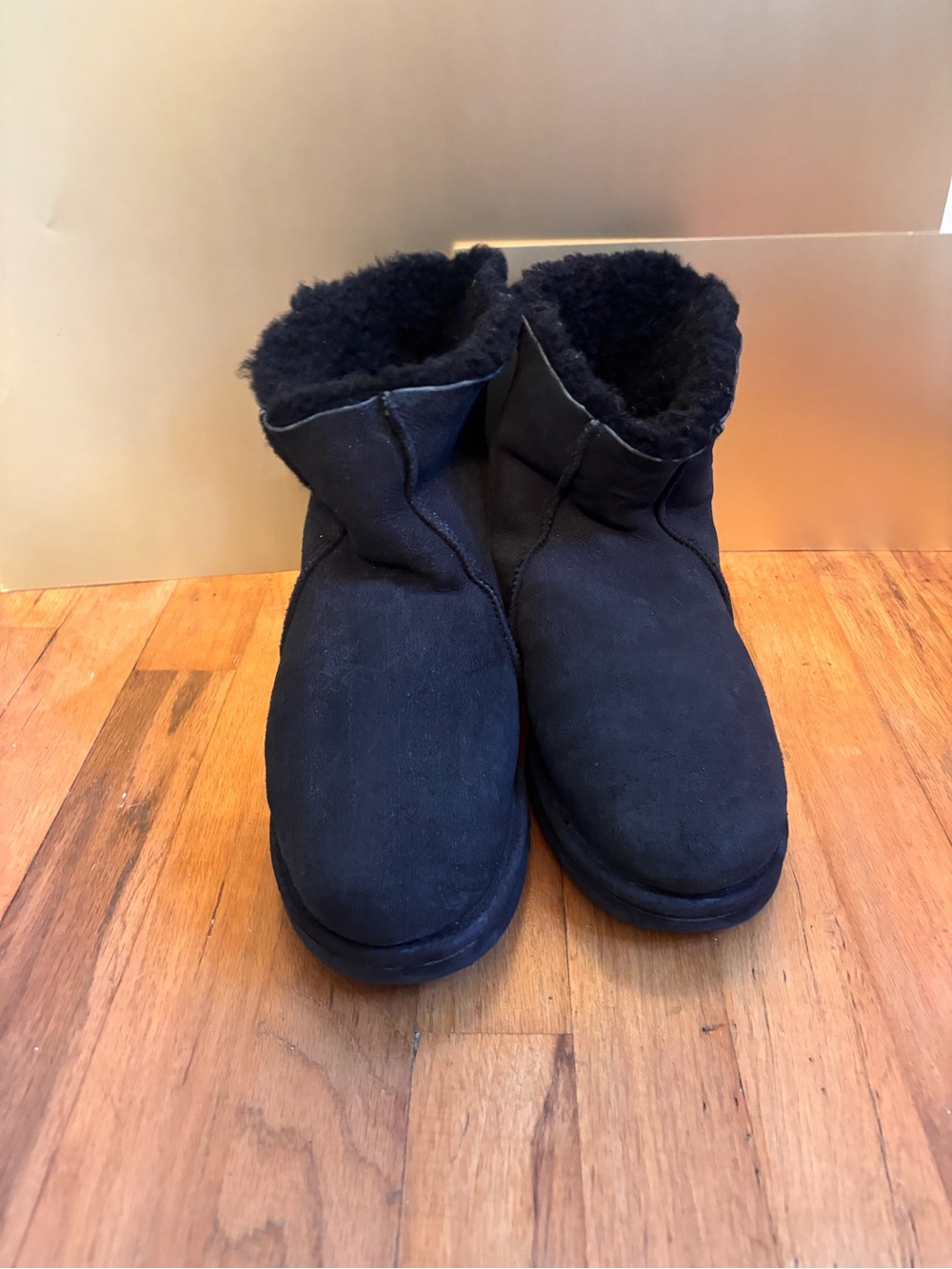 UGG Men's Black Suede Shearling Ankle Boots